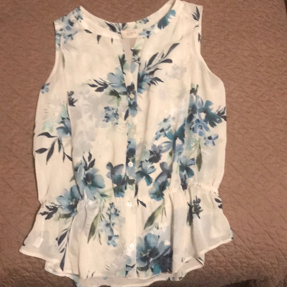 Loft petite sheer floral tank